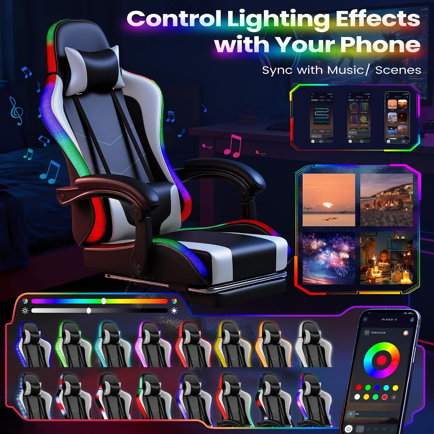 Homall Gaming Chair, Ergonomic - Massage 评论和价格